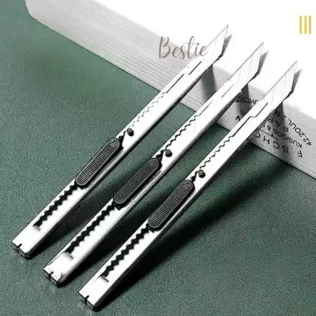

Bestie Pisau Cutter Mini Stainless Cutter Mini Besi Pisau Mini Cutter Stainless Steel
