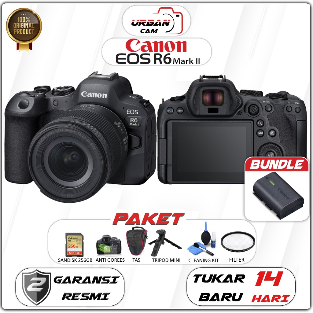 Canon EOS R6 Mark II BODY ONLY RESMI / CANON EOS R6 II / CANON EOS R6II / CANON R6 MARK II