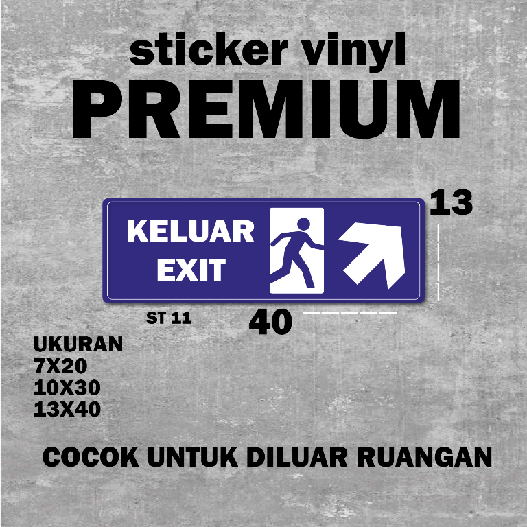 

PDFtek - Stiker Vynil PREMIUM Jalur Exit Dan Keluar Arah Serong Kanan Atas Sticker Petunjuk Arah Jalur Keluar Exit Warna Biru