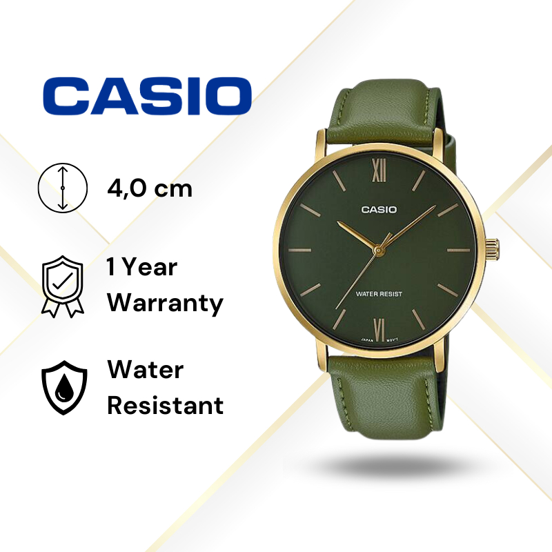 JAM TANGAN PRIA CASIO MTP-VT01GL-3B ORIGINAL - MTPVT01GL HIJAU CASIO ORIGINAL