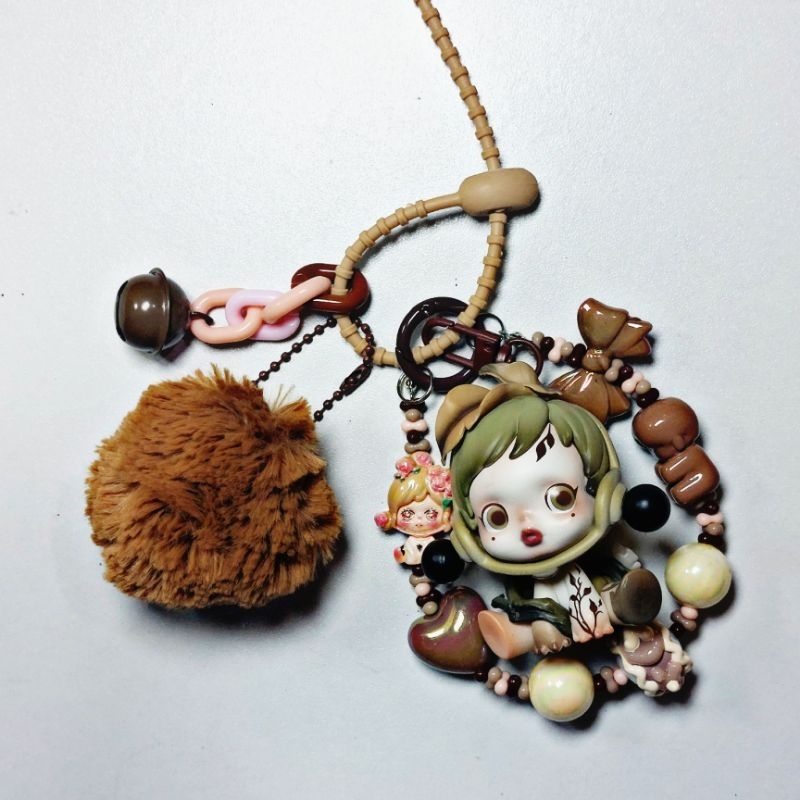 Gantungan Skull Panda | Bag Charm Lucu | Strap Phone Korea | Key Chain Luxury