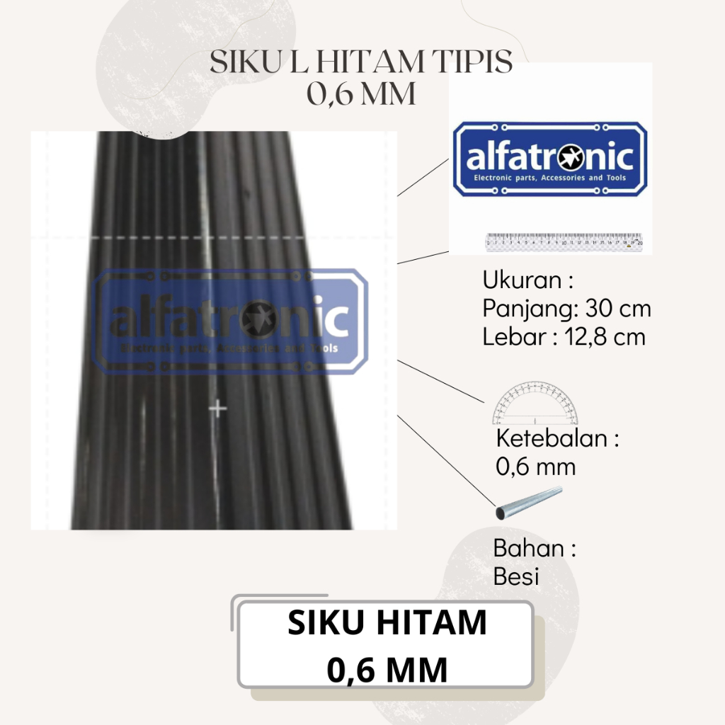Siku List L Hitam (Tipis) Aluminium for Hardcase Box Siku hardcase List L Accesoris Hardcase Per 3M 
