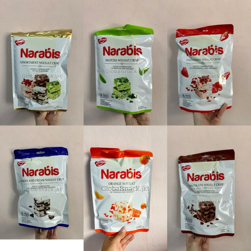 

[SMALL 90GR] NARAYA NARABIS NOUGAT CRISP CHOCOLATE / STRAWBERRY / COOKIES AND CREAM / MATCHA / ASSORTMENT