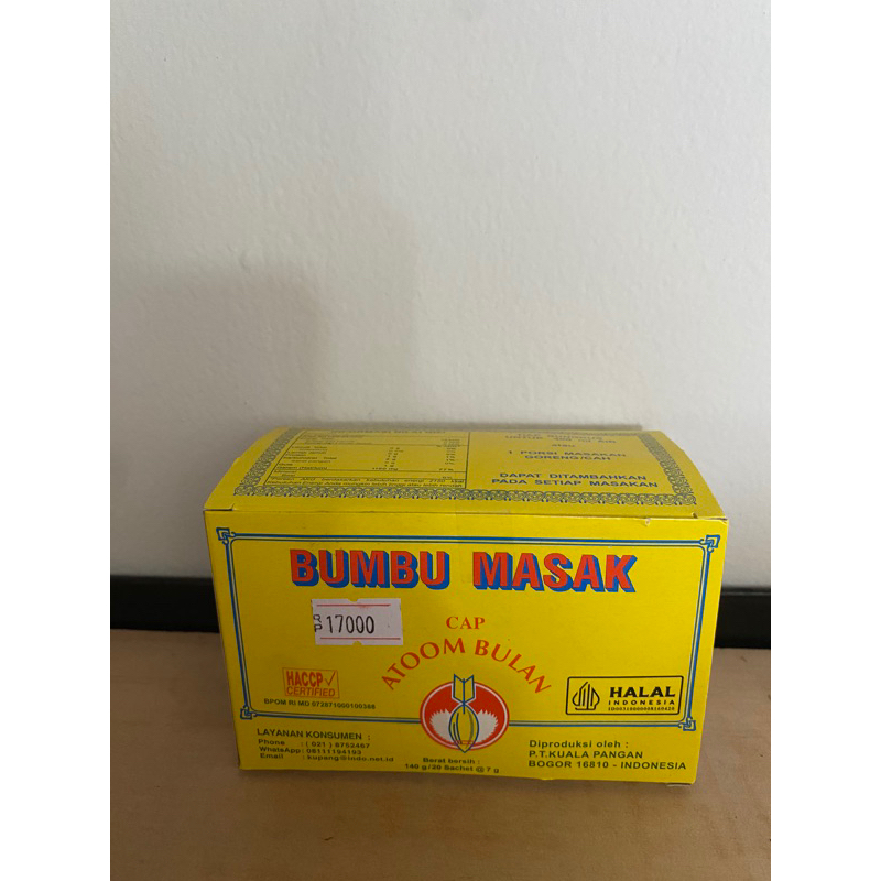 

Bumbu masak cap atoom bulan 140 gr/ 20 sachet @7 gr