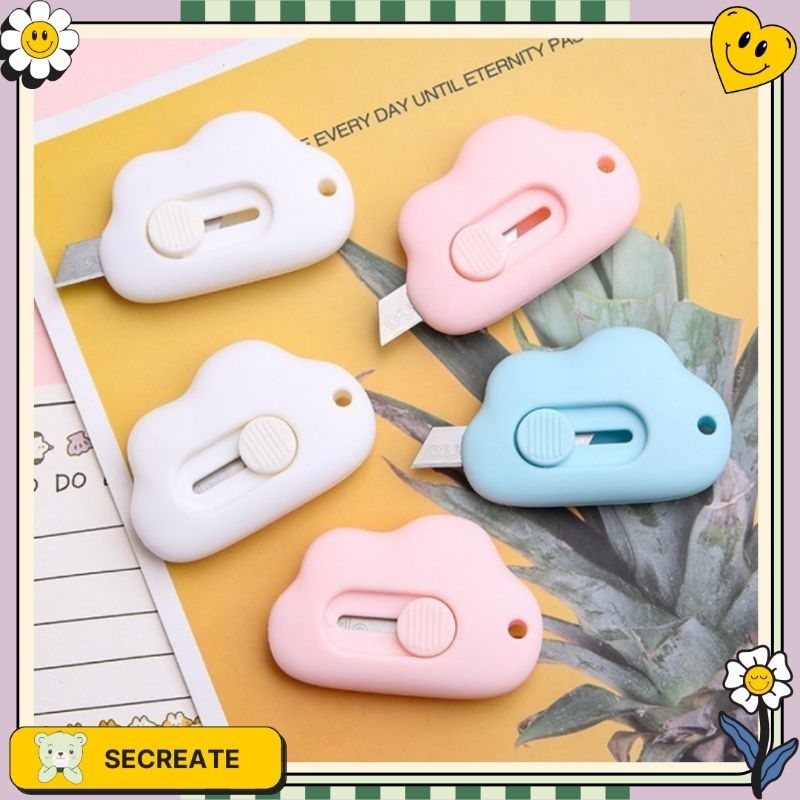 

SECreate Mini Cutter Portable Bentuk Awan Kater Kecil Pemotong Kertas Gantungan Lucu