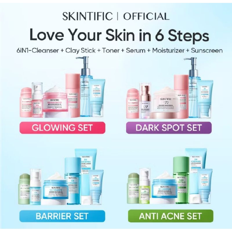 SKINTIFIC 6PCS PAKET SET SKINCARE