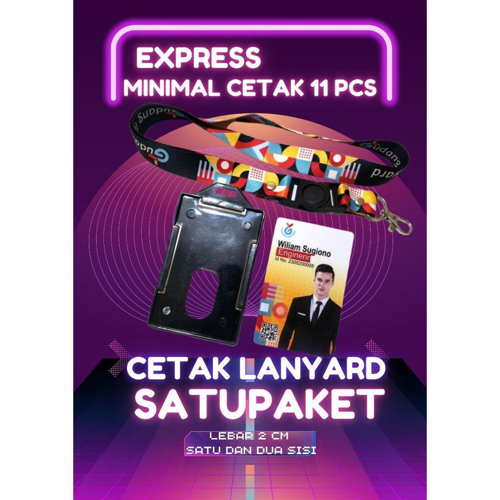 

EXPRESS!!! Cetak Lanyard Sublim 2cm 1 PAKET LENGKAP/ tali idcard print 2cm (1 HARI JADI)