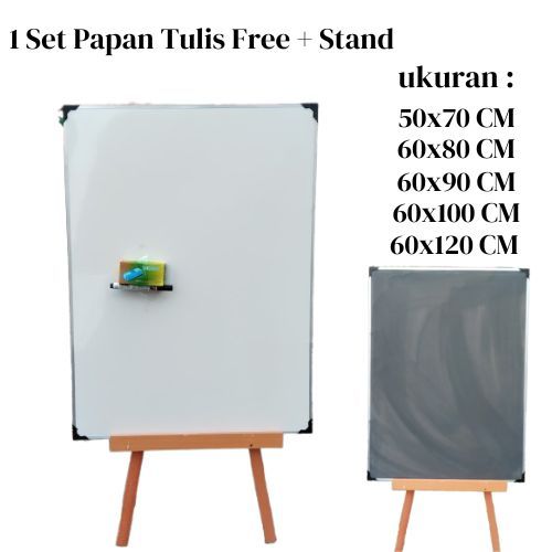 

Papan Tulis Komplit Standing Whiteboard Semua Ukuran Sedang - Papan Free spidol dan penghapus