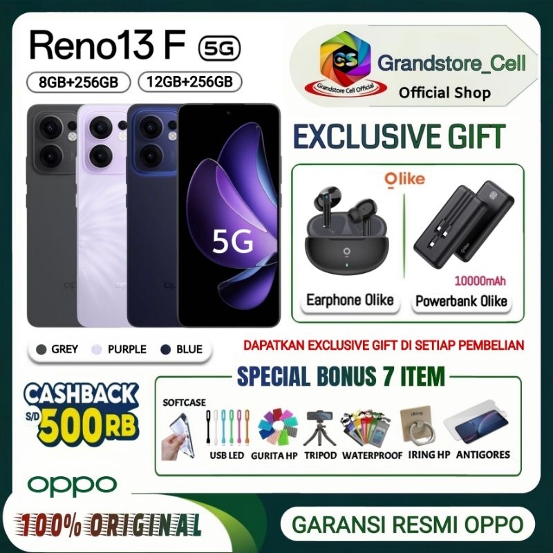 OPPO RENO13 F 5G RAM 8/256 GB | OPPO RENO 13F 5G RAM 12/256 GB GARANSI RESMI OPPO INDONESIA