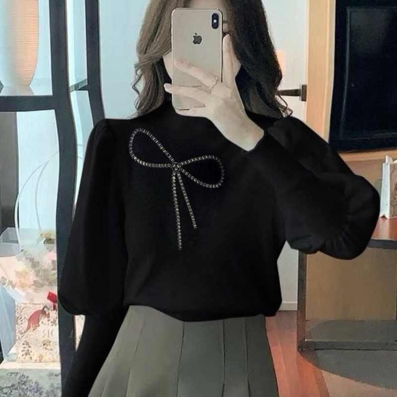 TOP KNIT LENGAN PANJANG PREMIUM Atasan Wanita Bahan Knit Lengan Panjang [ BAJUBANGKOKSAY ]