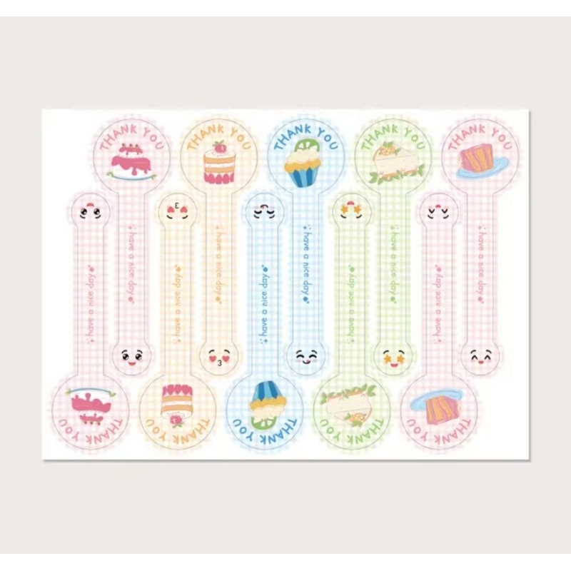 

( 5 Lembar = 50 Pcs ) Stiker Segel Label THANK YOU HAVE A NICE DAY