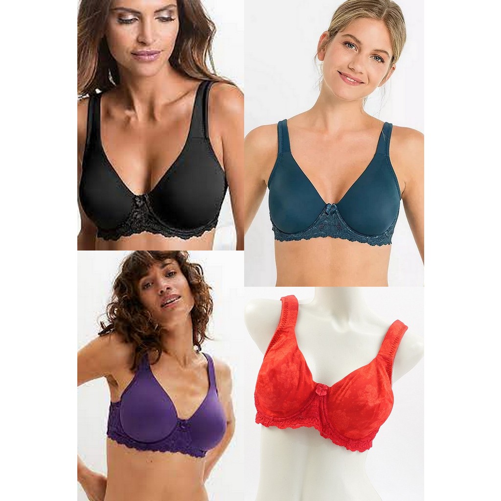 PROMO Bra Wanita Kawat Jumbo Full Cup Tanpa Busa BONPRIX 42C S/D 48E Big Size Jumbo Mix Hias Lace