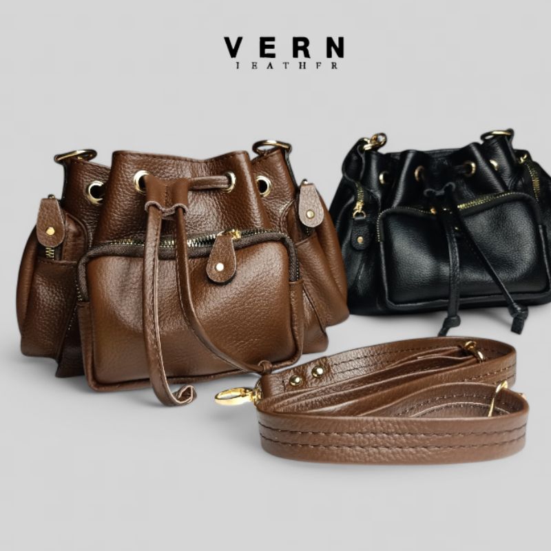 TAS KULIT ASLI WANITA SERUT MOTIF PAPIRUT GARUT