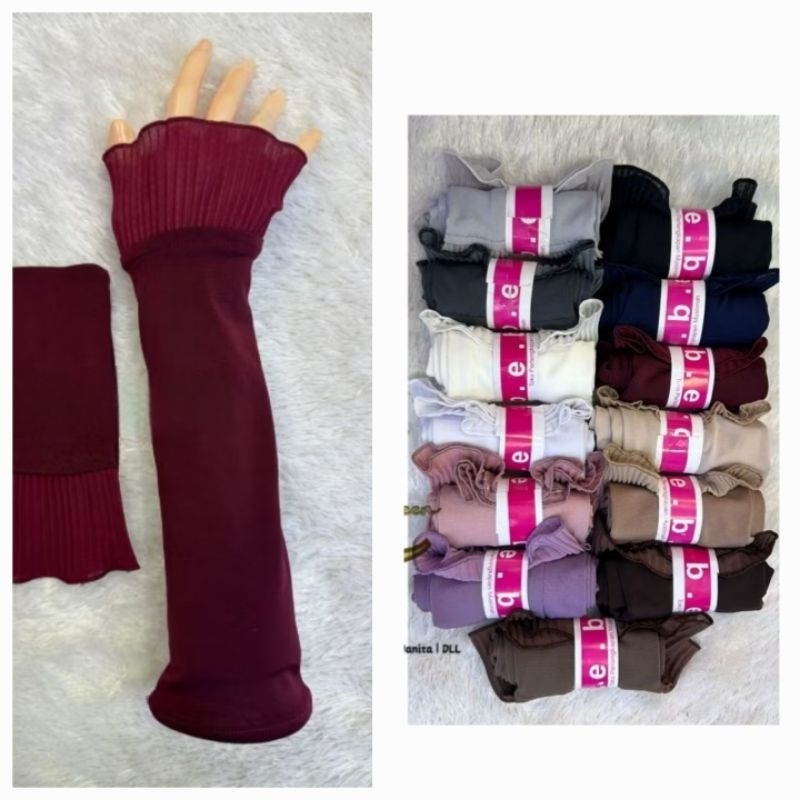 manset tangan renda plisket/manset tangan umroh muslimah