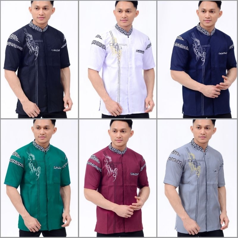 baju Koko batik lengan pendek pria