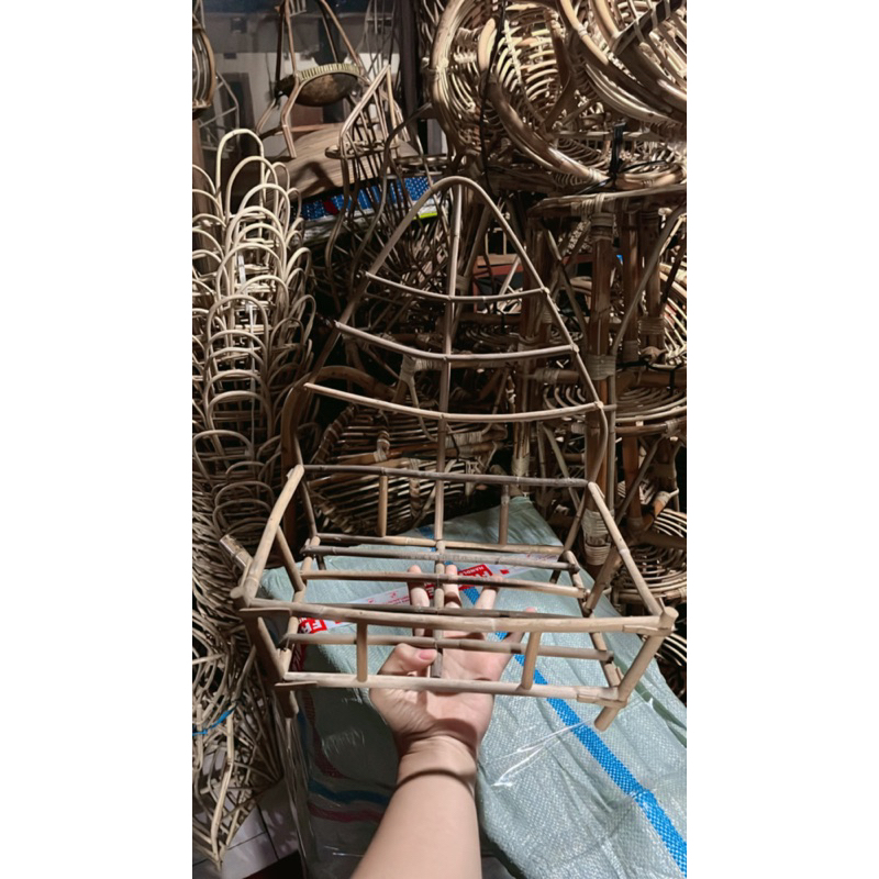 KERANJANG ROTAN PARSEL LEBARAN MODEL KOTAK ANYAMAN ROTAN