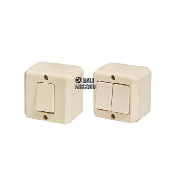 Saklar OB Seri Double Tempel Dinding Tembok Stop Kontak Piano Model Broco