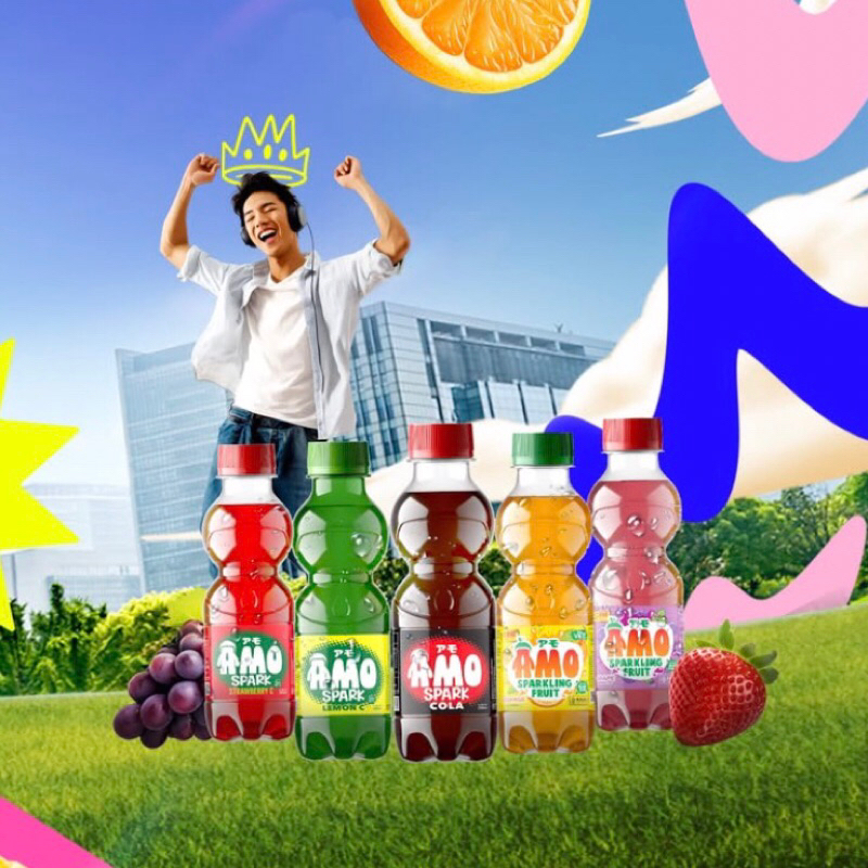 

AMO SPARK minuman soda rasa lemon, strawberry, anggur dan cola kemasan 200ML HARGA PER 1/2 SLOP 12PCS