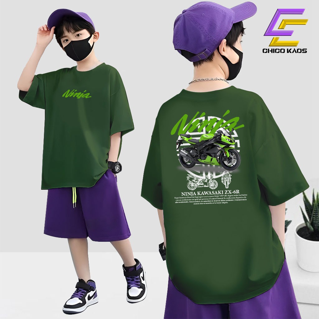 CHICOKAOS - Kaos Anak Pria Wanita - Kaos Anak MOTOR NINJA - Kaos Anak Motor - [COD] - Kaos Distro - 