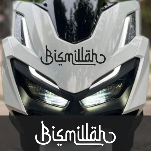 Sticker Tulisan BISMILLAH Bacaan Arab Cocok Untuk Kaca Depan Stiker Cutting Motor Mobil Termurah