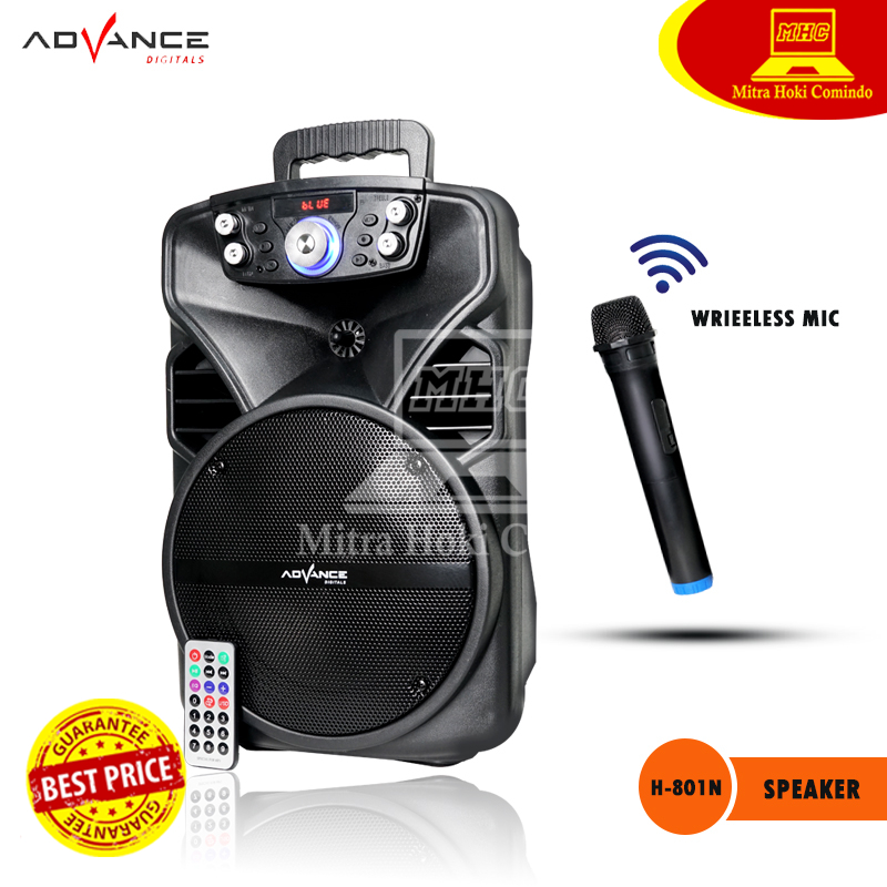 Speaker Portable Advance H801N Black H801n Free 1 Mic Wireless