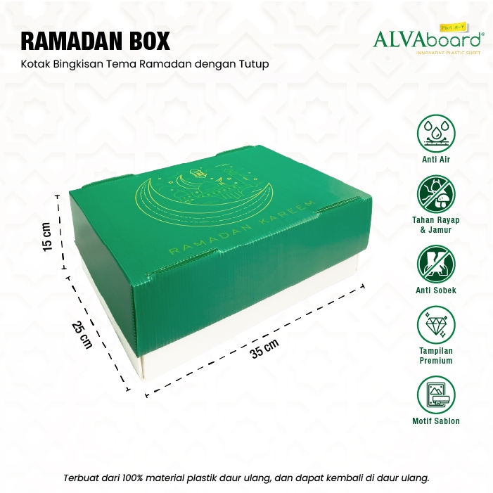 

Kardus Parcel Lebaran Box ALVAboard Hampers Idul Fitri Ukuran 35x25x15 cm (P x L x T)