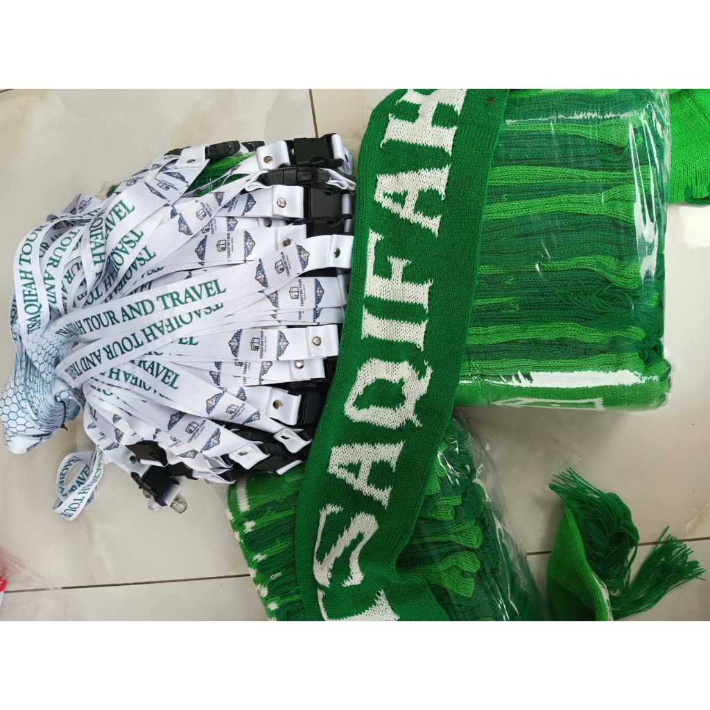 syal rajut manual custom