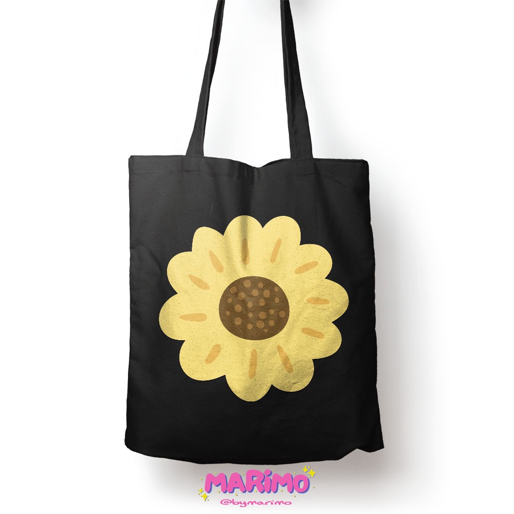 Marimo Sunshine Tote Bag Kanvas Penutup Resleting