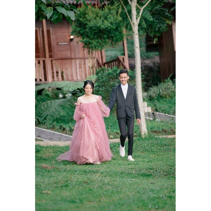 Sewa gaun prewed dusty pink/maternity