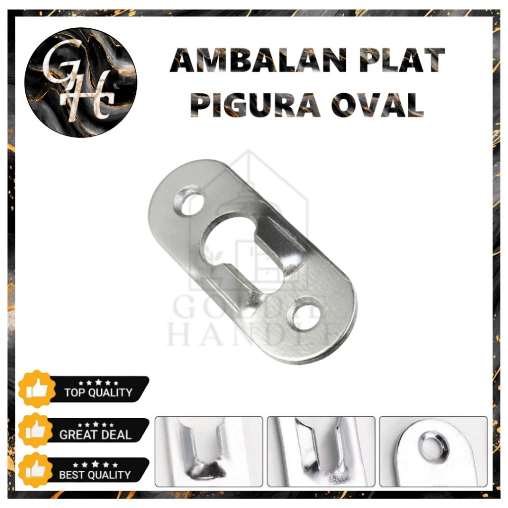 Plat Gantungan Pigura Oval Gantungan Cermin Bingkai Papan Tulis Plat Gantungan Figura Plat Oval