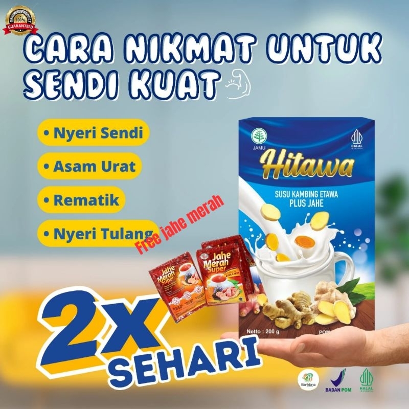 

HITAWA 200 gram susu kambing etawa plus JAHE sehat tulang dan sendi