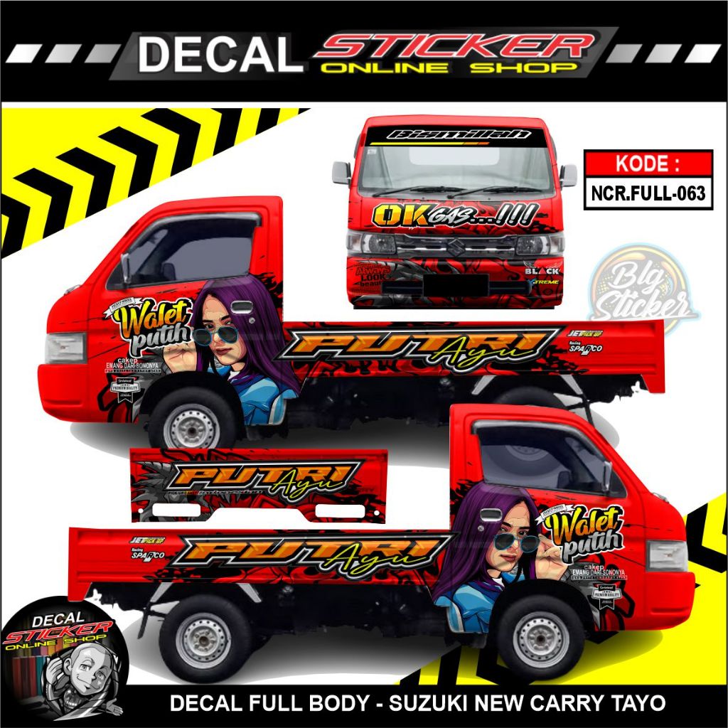 DECAL MOBIL NEW CARRY TAYO PICKUP STIKER MOBIL VARIASI FULL BODY