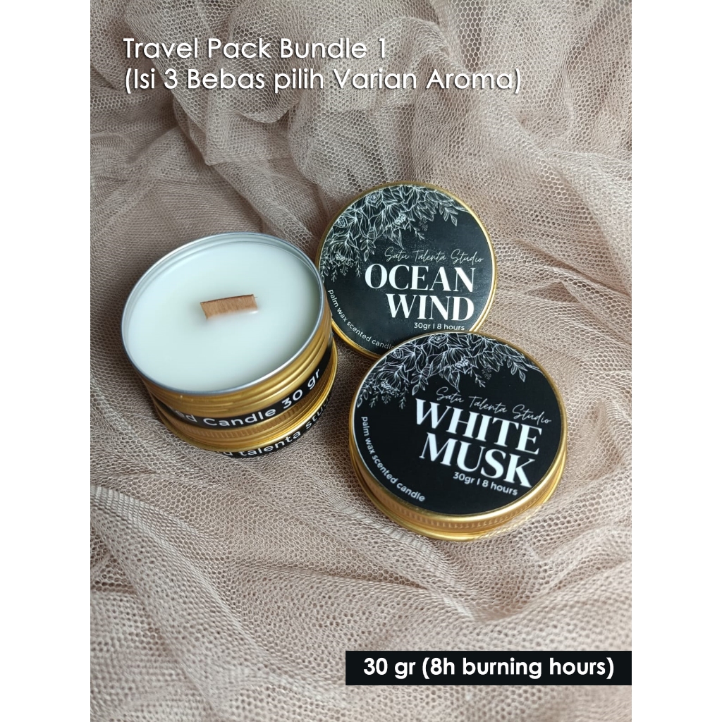 Satu Talenta Studio Lilin Aromaterapi Travel Pack Bundle (Isi 3 Bebas Pilih Varian Aroma) 30&60 gr
