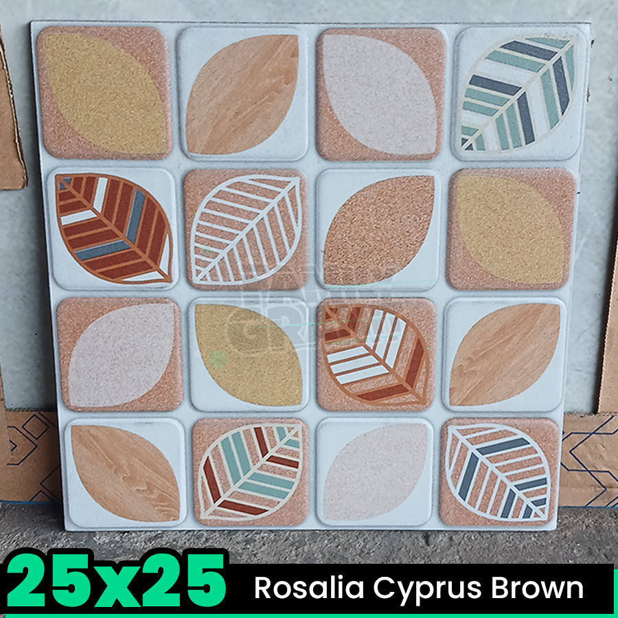 Keramik Kasar 25x25 Rosalia Cyprus Brown Lantai Kamar Mandi / Toilet / WC Matte