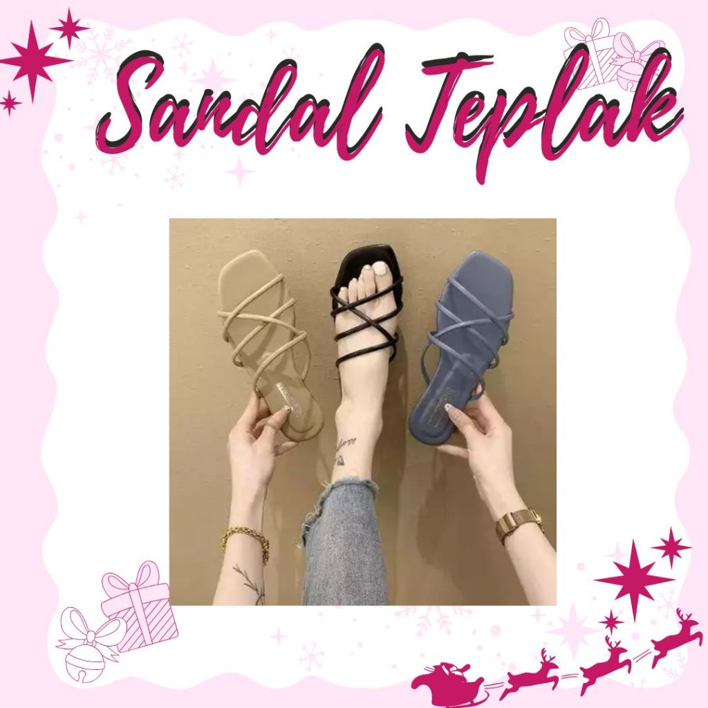 SANDAL TEPLEK-- Teplek Wanita Sandal Cewek murah merian bisa bayar di rumah kekinian 2021