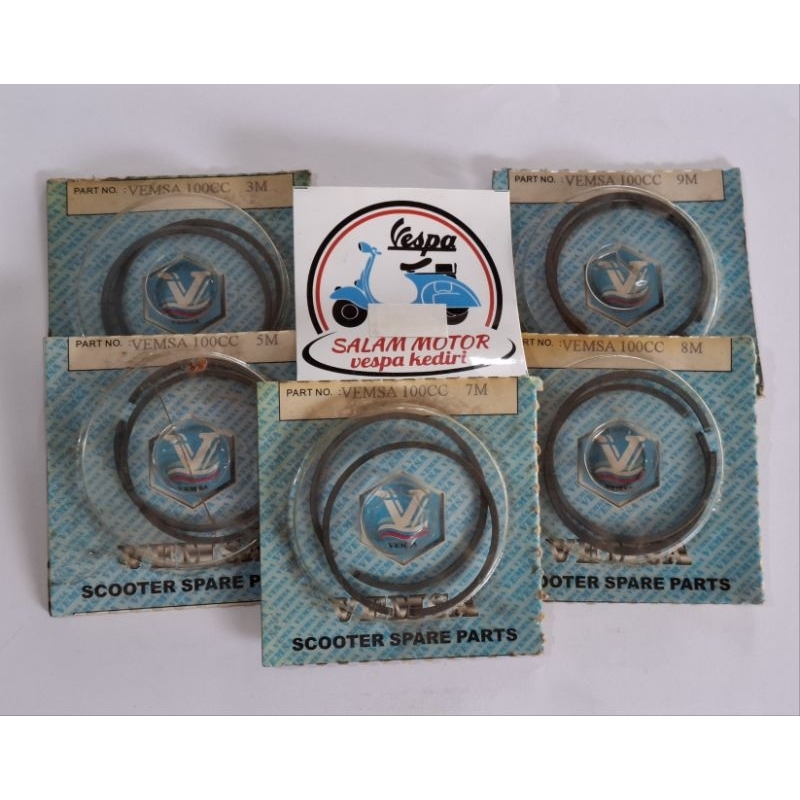 per seher vespa klasik 100 cc PTS 100 merk vemsa per ring piston vespa klasik pts 100