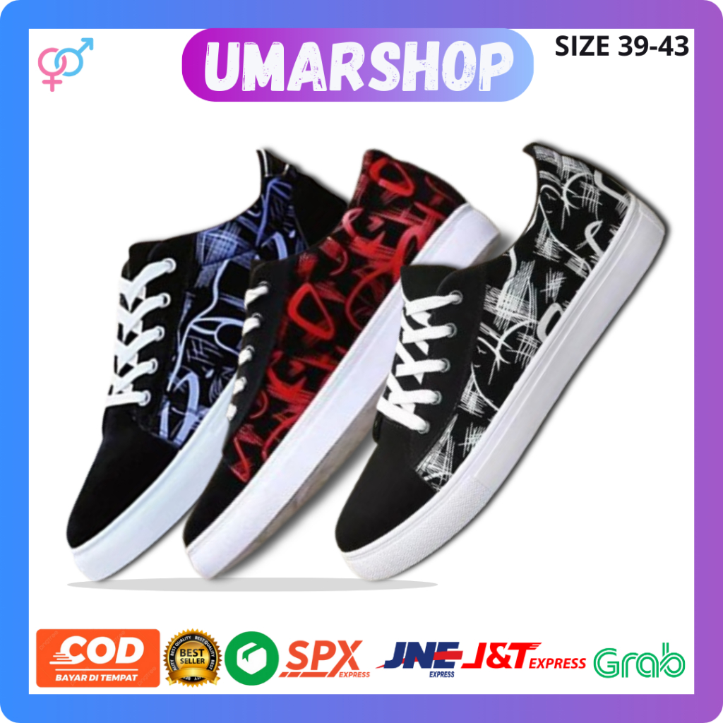 Sepatu Sneakers Sneker Casual Santai Olahraga Sport Joging Jogging Lari Sekolah Murah Original Keren
