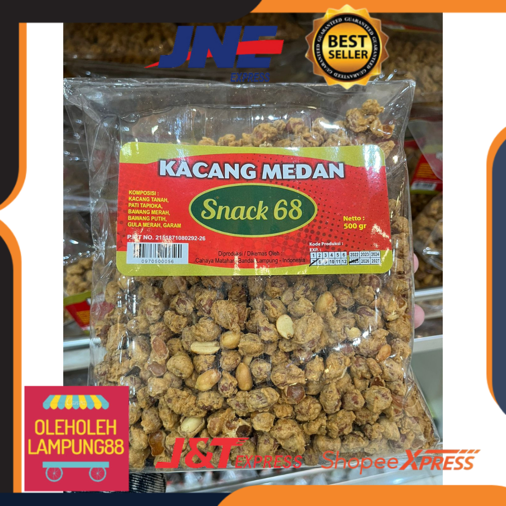 

Snack 68 Kacang Medan Kemasan Besar Kecil Oleh Oleh Lampung Kacang Medan Cemilan Instant Kacang Enak