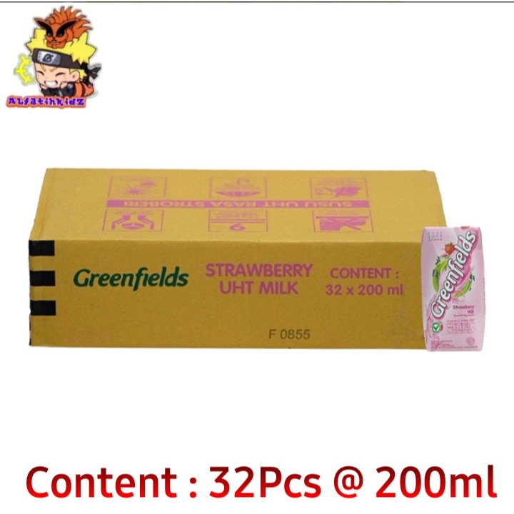 

Greenfields UHT Stroberi isi 32 Pcs @ 200ml | Katon
