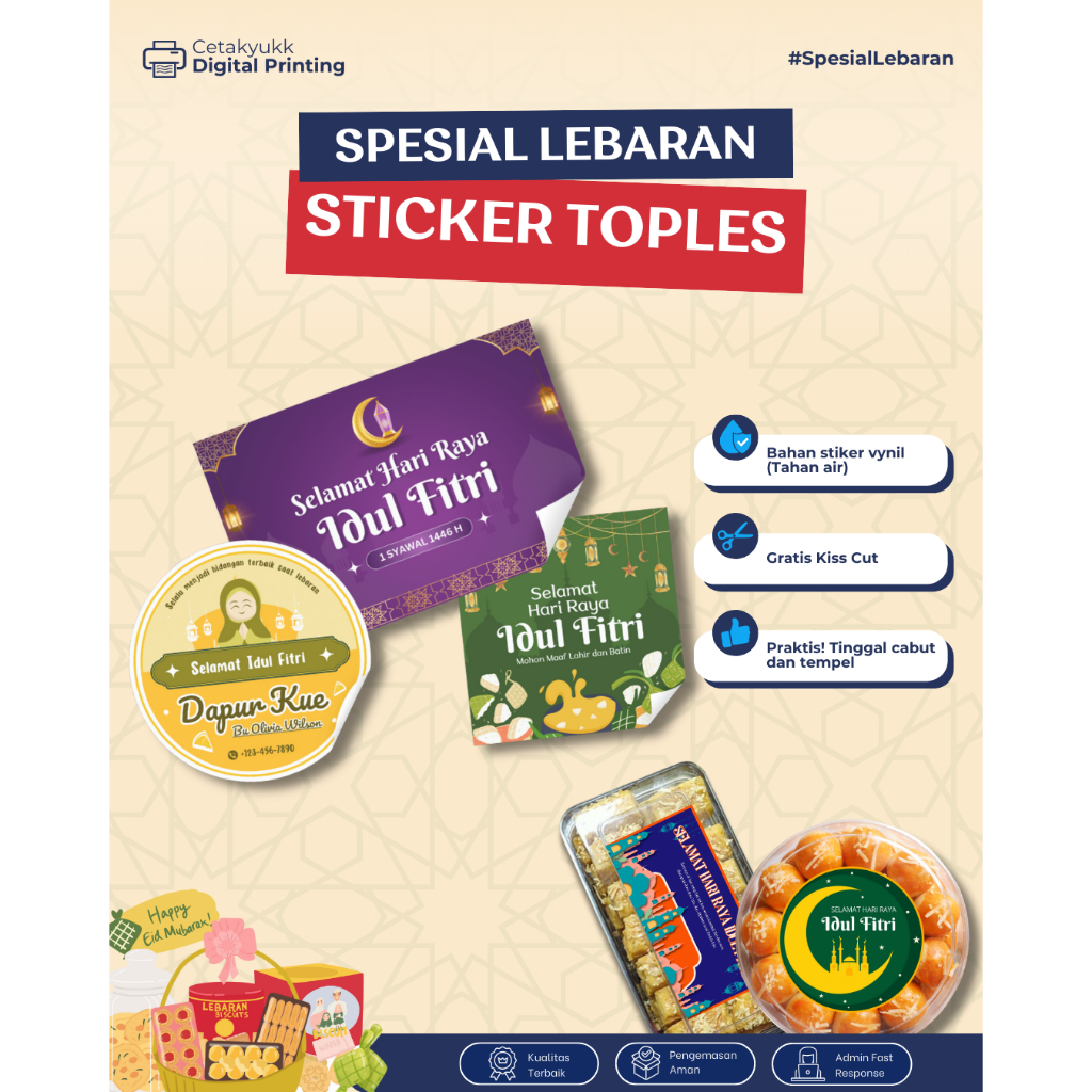 

Stiker Toples Kue Lebaran Hampers Bingkisan Idul Fitri