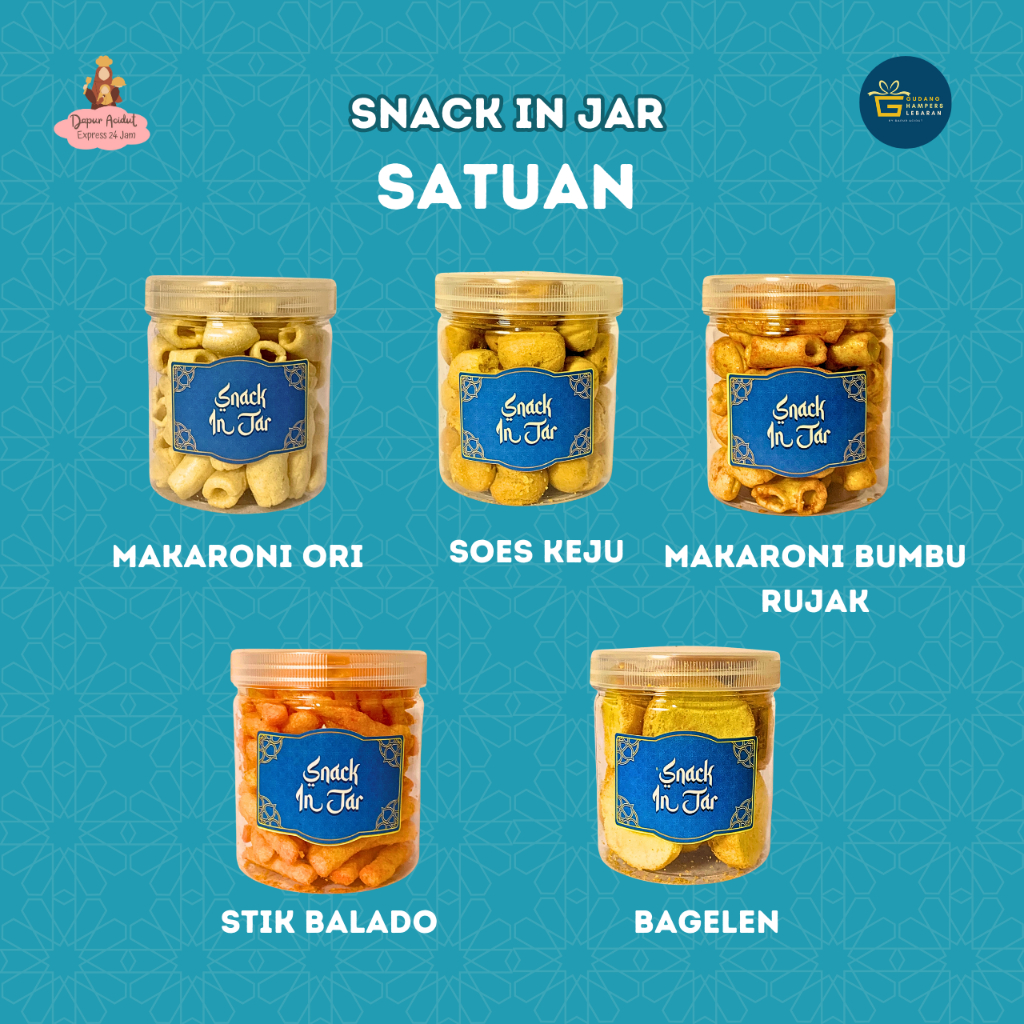 

[Snack In Jar] Kue Kering dan Makanan Ringan Satuan Per Toples Makaroni Bagelen Stick Balado Soes Keju Lezat Banyak Pilihan Rasa Original Bumbu Rujak Asin Gurih Manis Pedas Kemasan - Toples 600ml