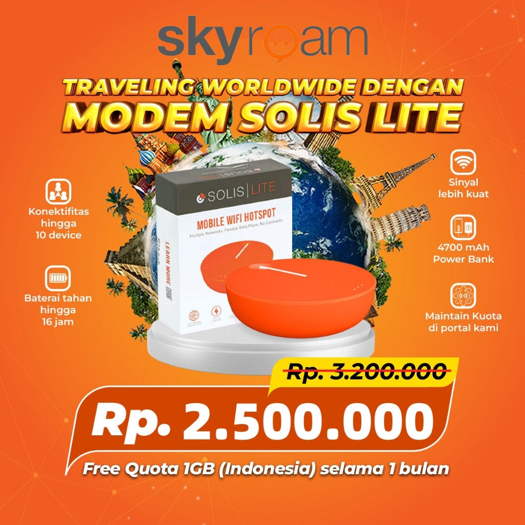 Best seller Internet Unlimited Worldwide Skyroam Solis Lite / Mifi Modem /Modem Wifi Portable / Inte