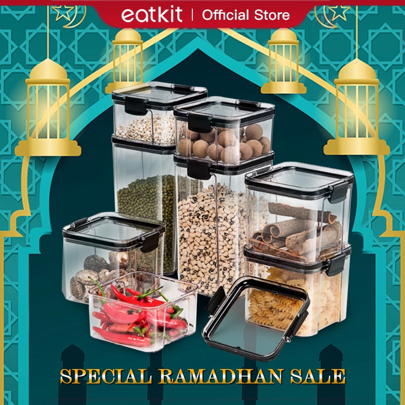 Eatkit Toples Acrylic Kedap Udara | Toples Lebaran Aesthetic | Toples Bumbu Transparan Dengan Tutup 