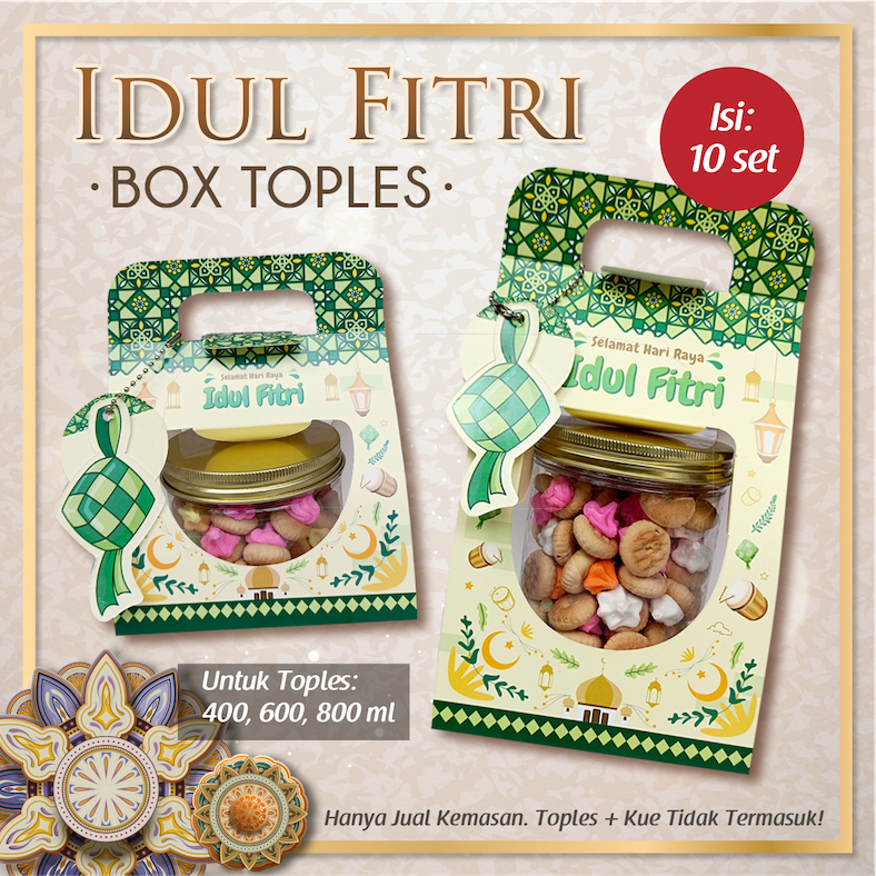 

[Isi 10] Kotak Toples Idul Fitri/ Box Lebaran/ Packaging Idul Fitri/ Kotak Kue Kering