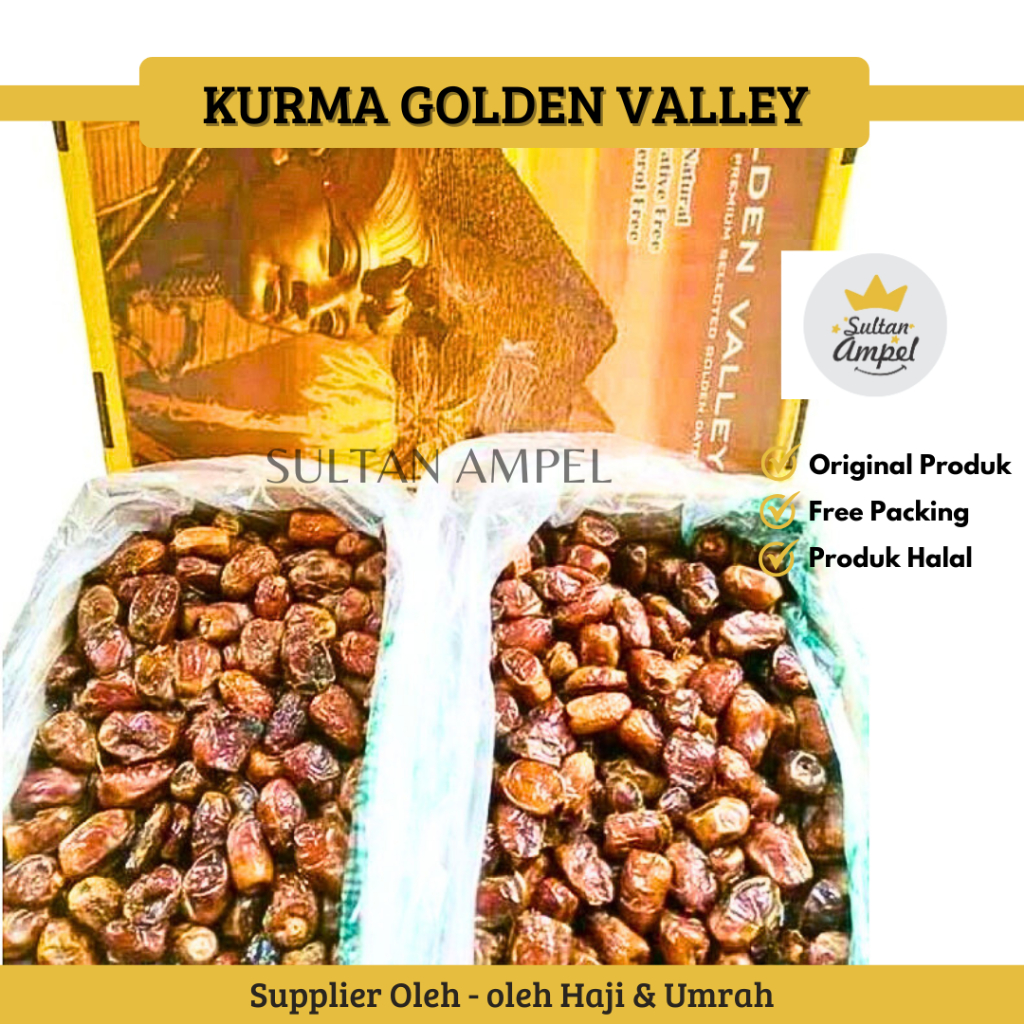 

Kurma Basah Mesir Madu Murah 1KG Golden Valley Gizza / Golden Rotana Untuk Puasa & Nabeez Kemasan Plastik Enak Premium