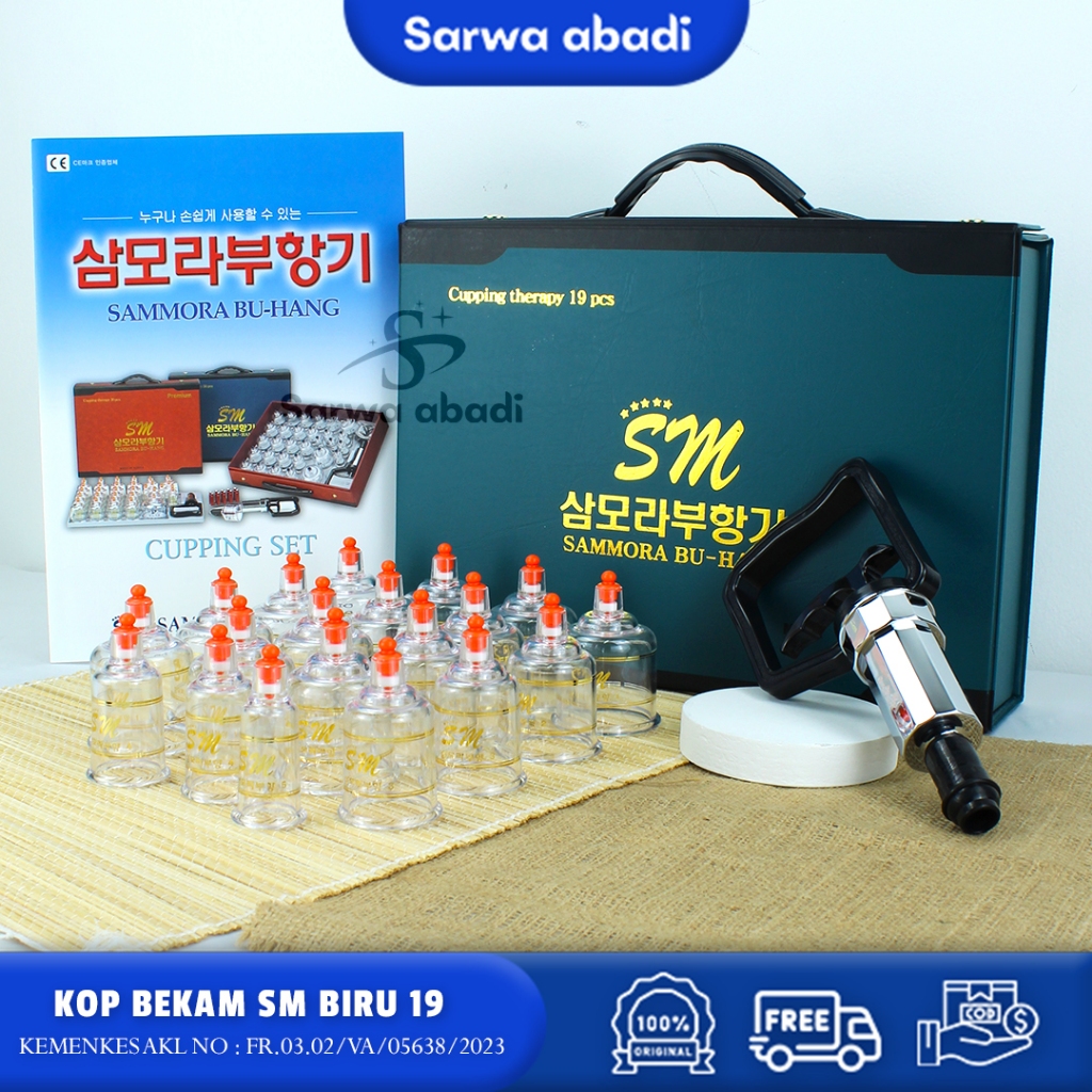 [MURAH] Kop / Alat Bekam Sammora isi 19 Korea Biru / kop Korea SM 19 pcs / Hijamah Ori Berkualitas