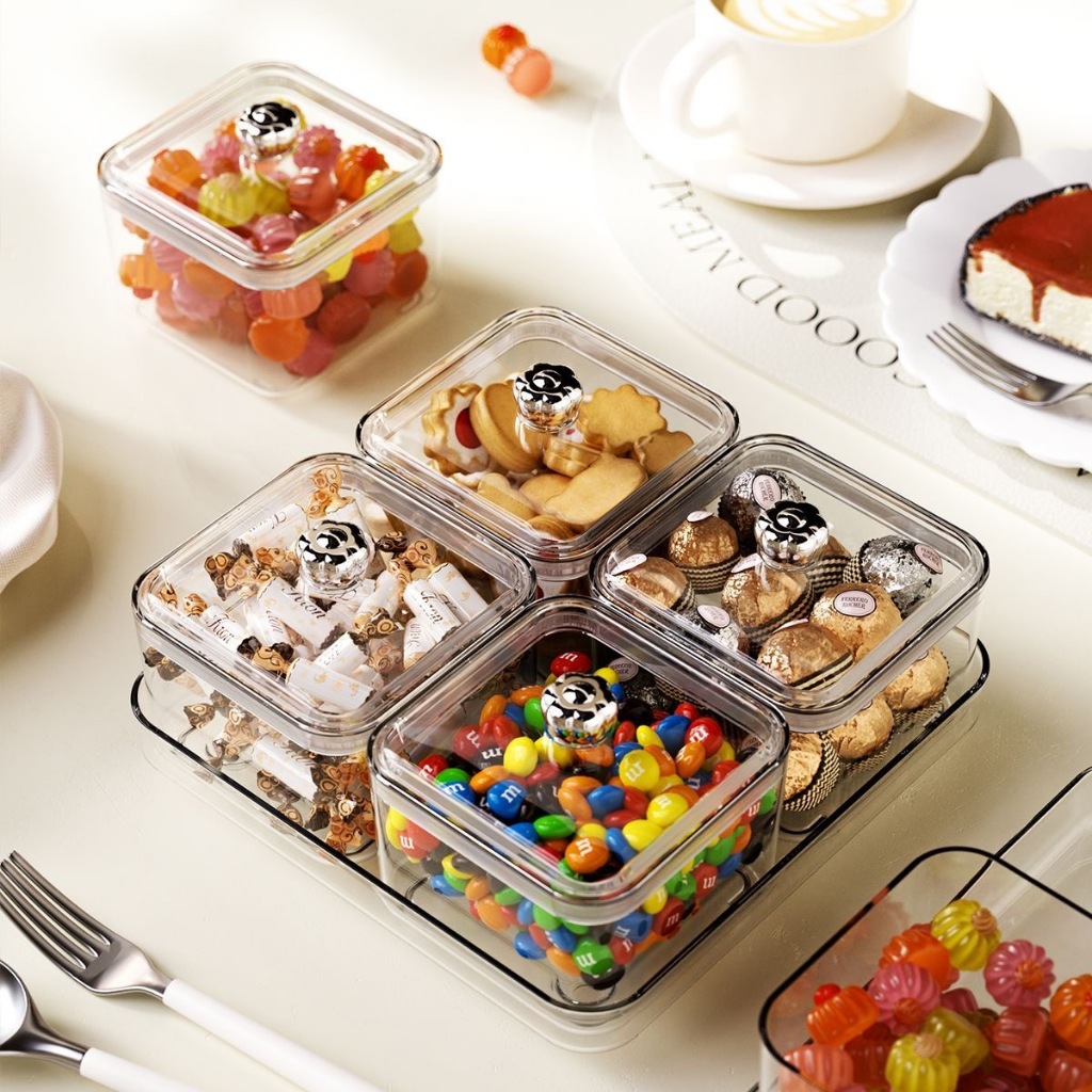 Toples Kotak Toples Cantik Aesthetic Toples Makanan Kue Kering Toples Bening Pabrik Outlet HSB853