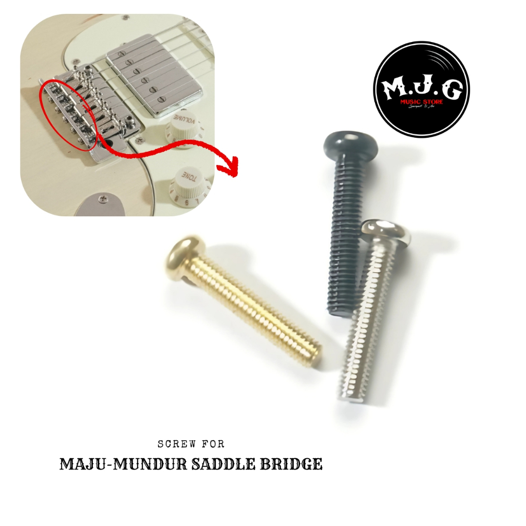 sekrup screw baut untuk intonation lock saddle bridge tremolo semi updown stratocaster telecaster