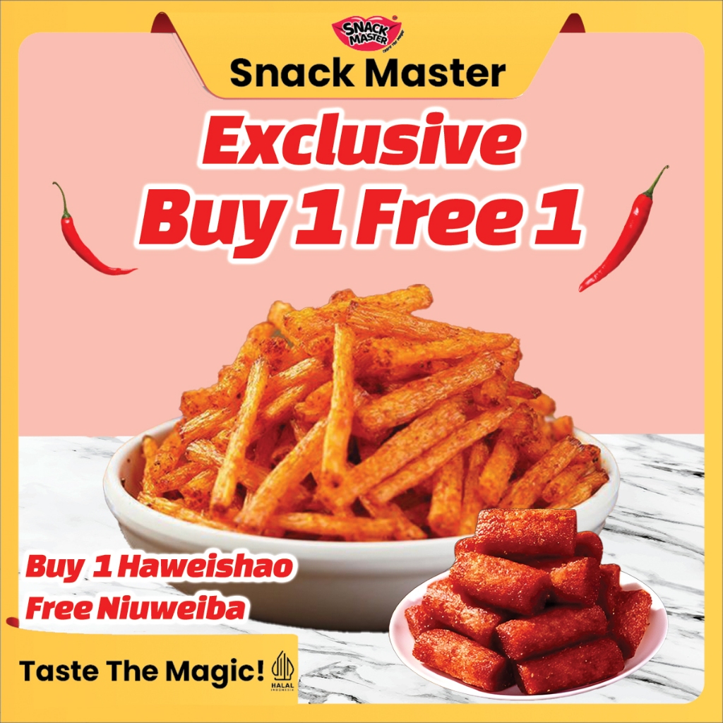 

[ SNACK MASTER ] Niuweiba, Suyabo, haiweishao I BUY 1 FREE 1 I CAMILAN SPICY I 72 GRAM I SNACK