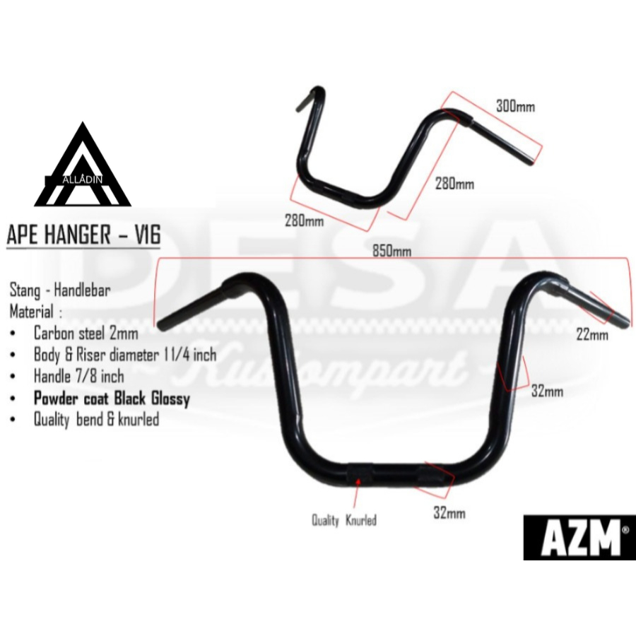 Stang Custom Stang Motor Stang Chopper Bobber Stang SM V16 Ape Hanger